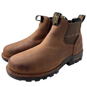Georgia Boot Eagle One Chelsea Mens Work Boots 10W Waterproof Brown Leather  NEW